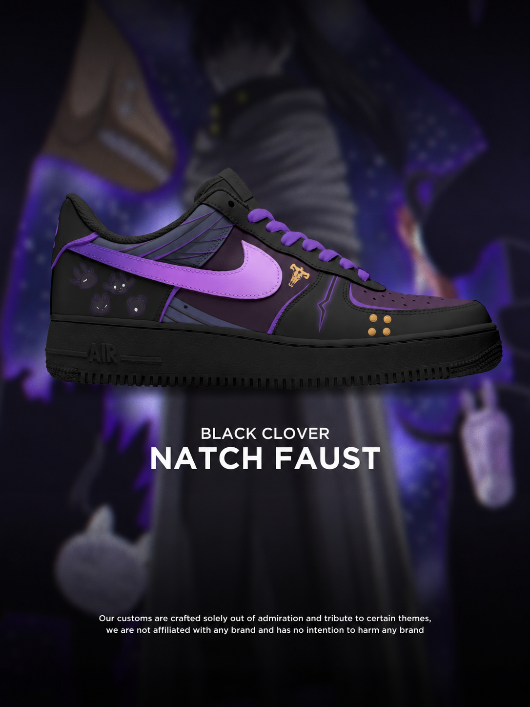 Black Clover Nacht Design Shoes F1