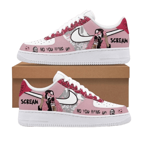 Scream No You Hang Up Pink Love Design Shoes F1