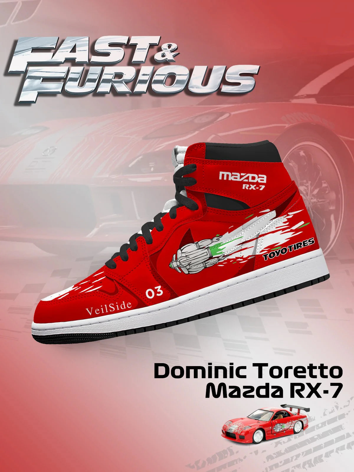 Dominic Toretto RX-7 Design Shoes J1