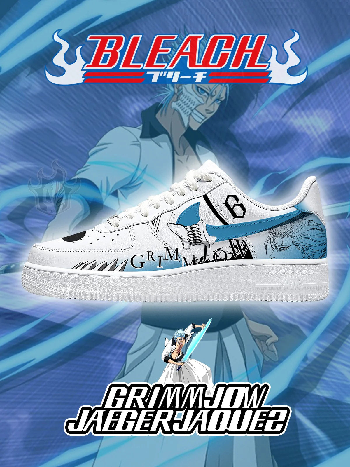 Grimmjow Jaegerjaquez limited edition Design Shoes F1