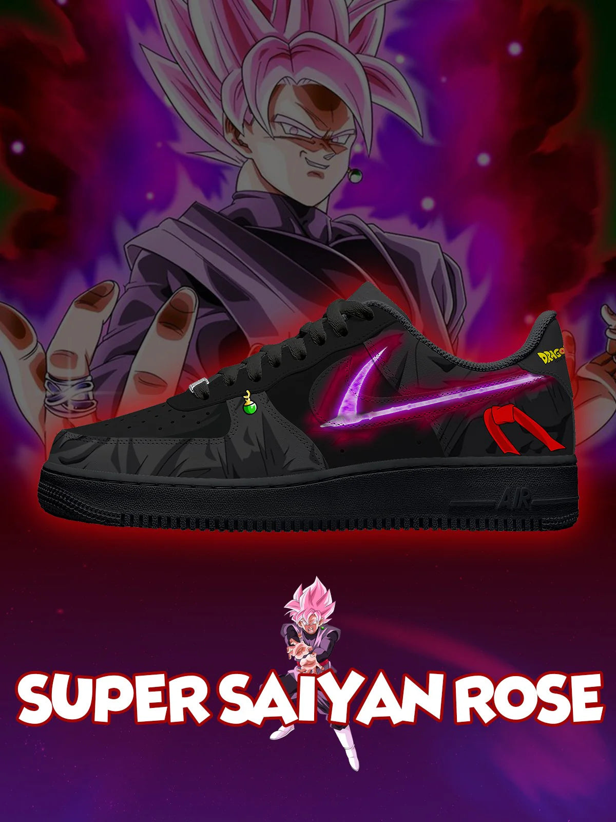 Super Saiyan Rose Design Shoes F1