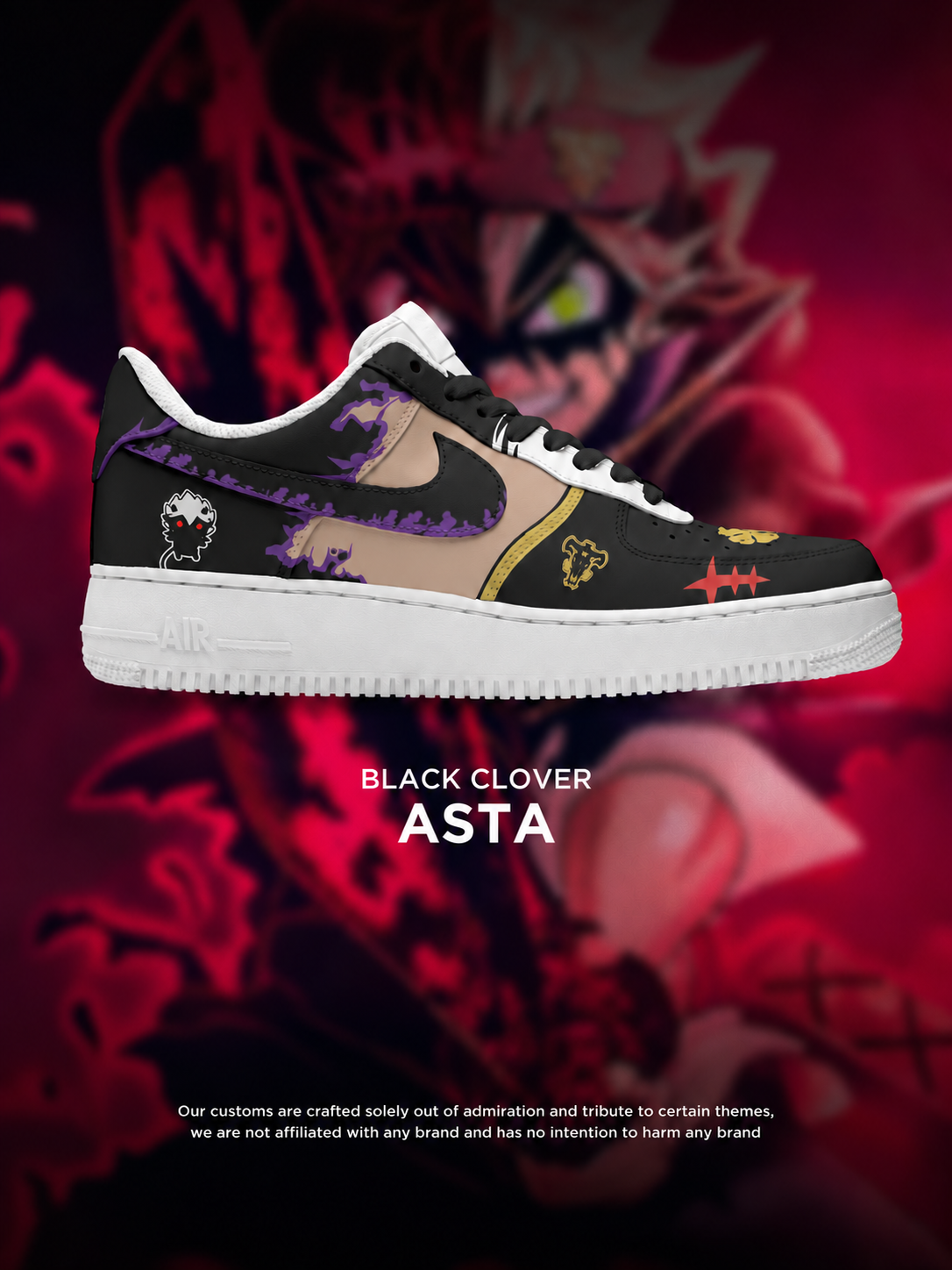 Black Clover Asta Design Shoes F1