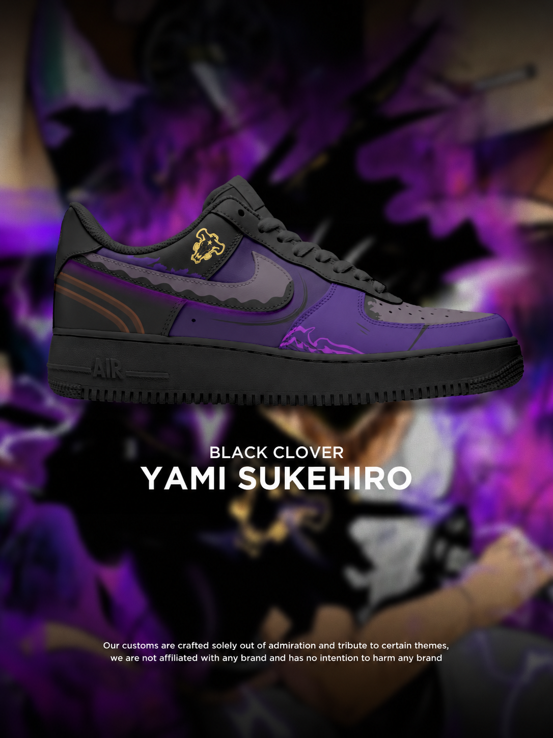 Black Clover Yami Design Shoes F1