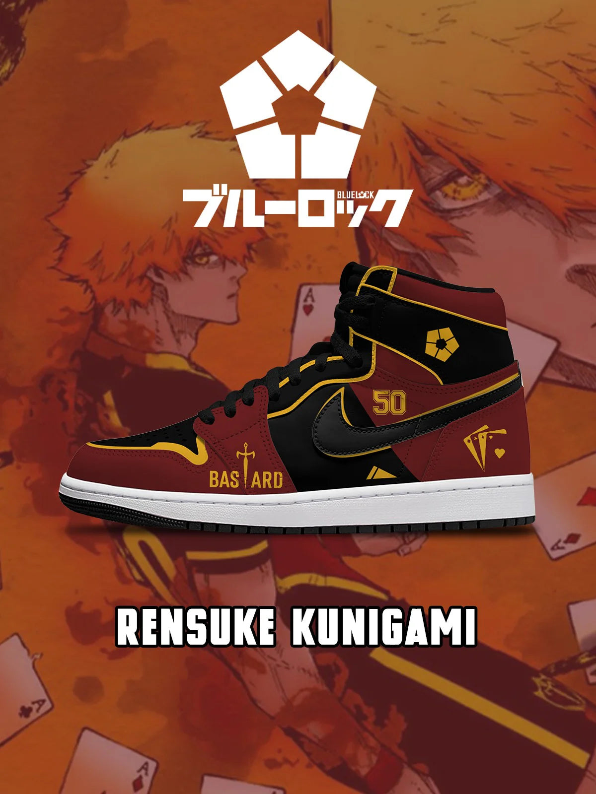 Rensuke Kunigami (Adult and kids size available) Limited Edition Design Shoes J1